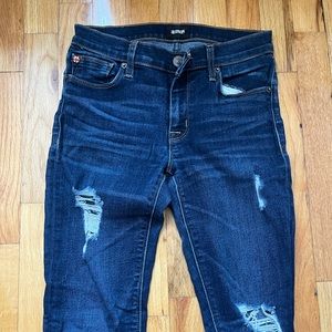 Hudson Jeans distressed dark wash skinny jeans size 25